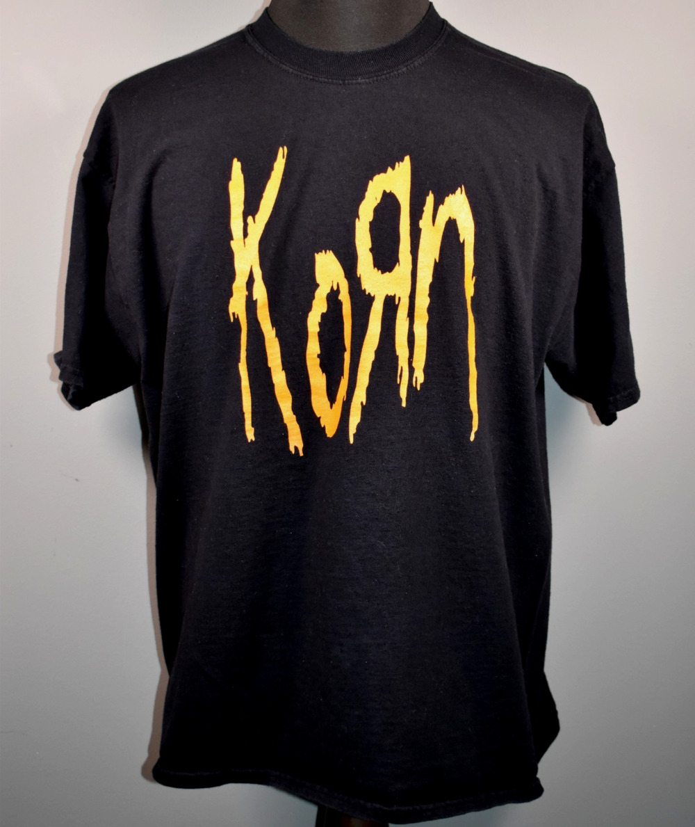 Korn Metal Vintage Rare Orange Black T Shirt Freak On A Leash Size XL Excellent